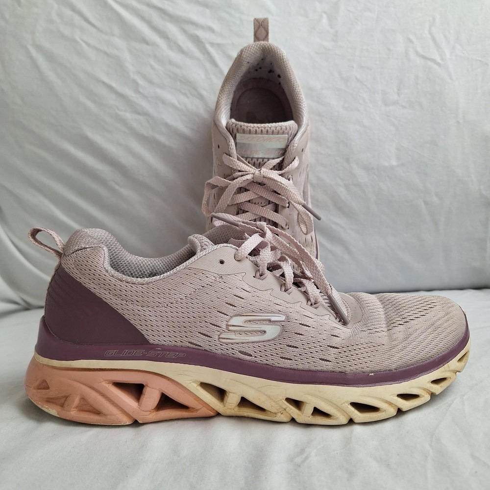 Skechers Shoes Womens 7 Glide Step Running Sneakers Pink Purple Lace Up Low Top‎